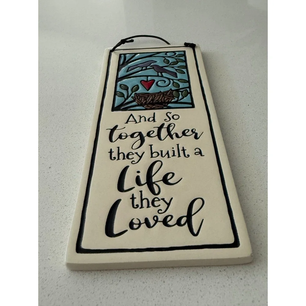 Spooner Creek Ceramic Wall Art Tile Birds Nest Quote Life They Loved Wisconsin